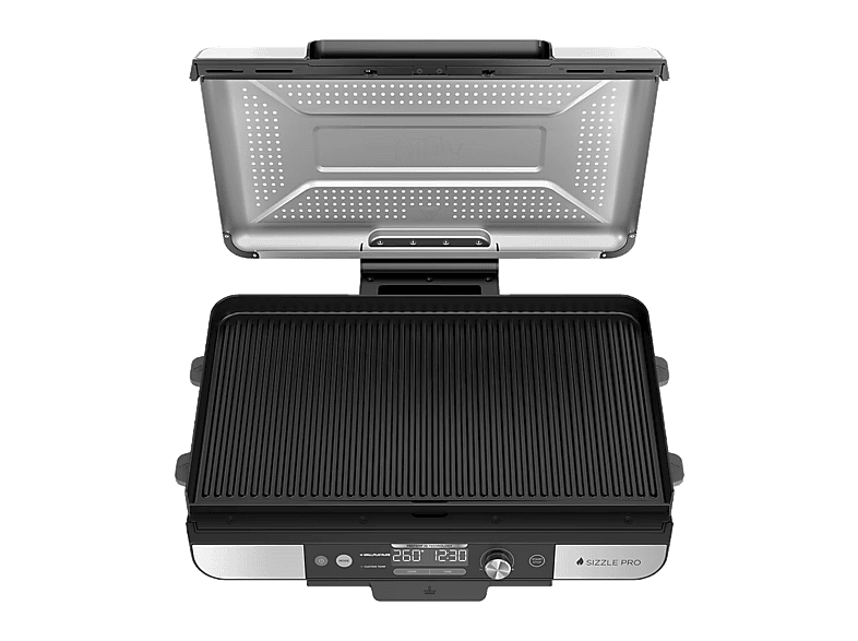 Grill - Ninja GX101EU, 1800 W, Placas: 50 x cm, Detección Digital Inteligente de Temperatura, Rango temperatura 60ºC a 260°C, Plata/Negro