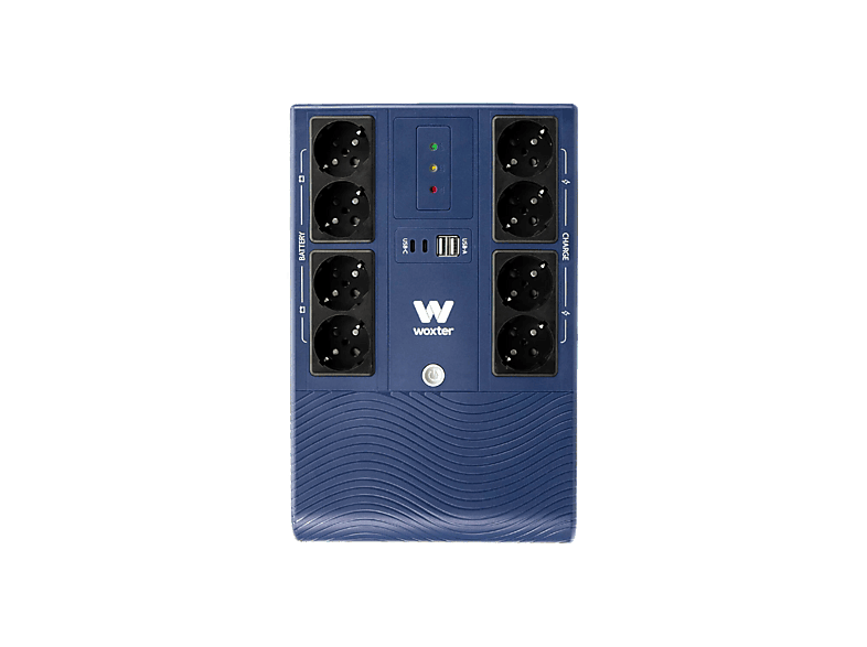 SAI - Woxter Multibase UPS 1200 VA, 8 Tomas Schuko, Batería de 12V/7Ah, Protección contra Cortes Energía