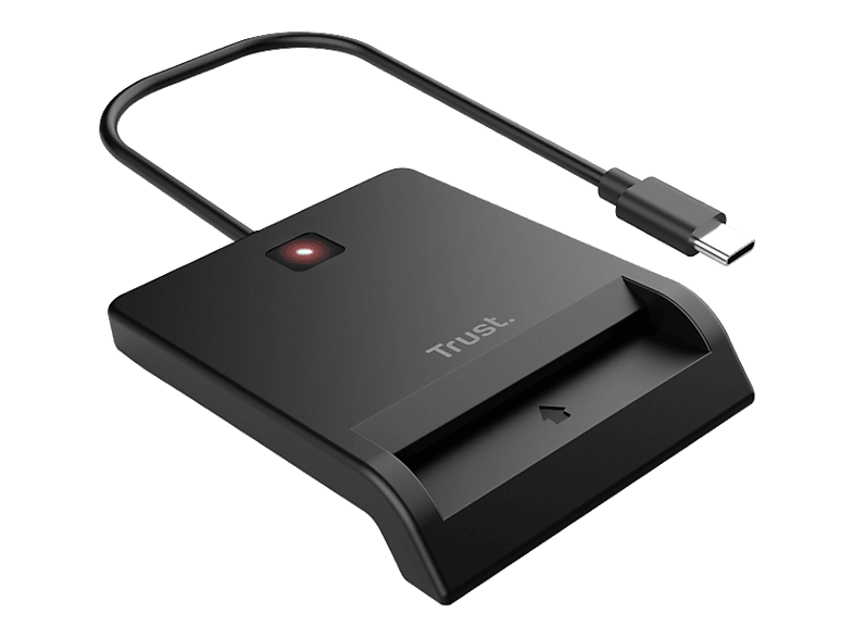 Lector de tarjetas - Trust 26253, USB-C, Diseño Compacto, Negro