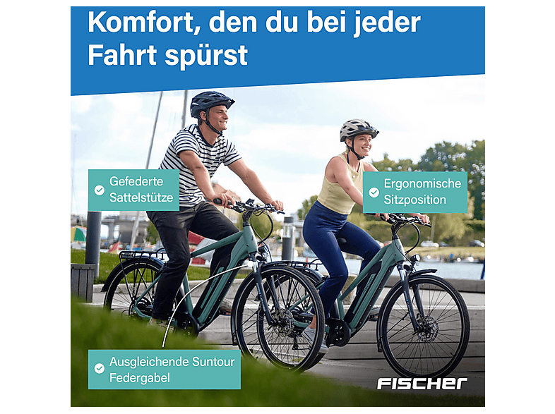 FISCHER VIATOR 2.1 ACTIVE Trekkingrad (Laufradgröße: 28 Zoll, Rahmenhöhe: 45 cm, Erwachsene-Rad, 459, Dusk green )