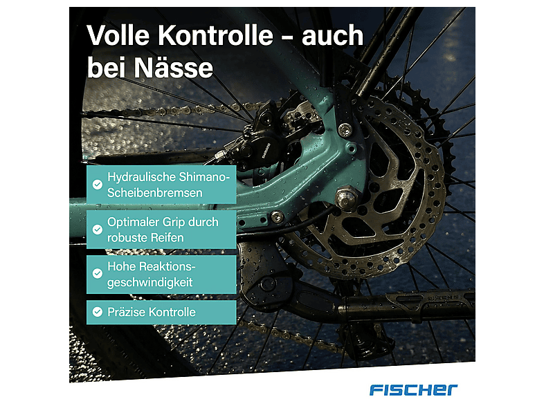 FISCHER VIATOR 2.1 ACTIVE Trekkingrad (Laufradgröße: 28 Zoll, Rahmenhöhe: 45 cm, Erwachsene-Rad, 459, Dusk green )