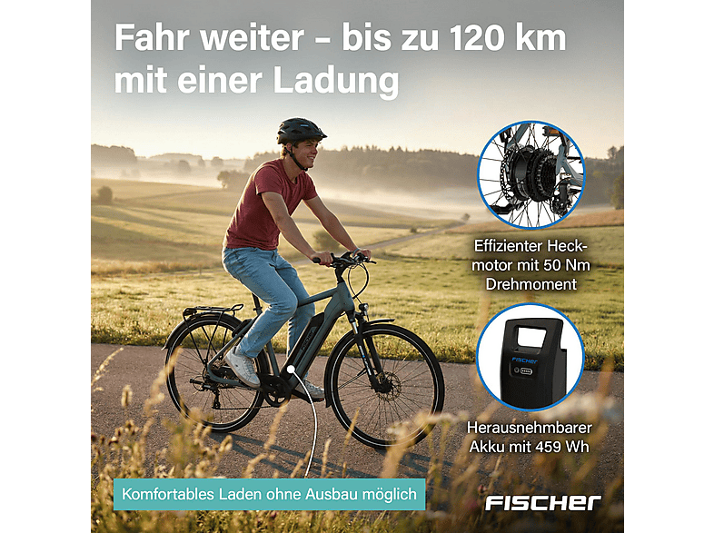 FISCHER VIATOR 2.1 ACTIVE Trekkingrad (Laufradgröße: 28 Zoll, Rahmenhöhe: 55 cm, Erwachsene-Rad, 459, Dusk green )