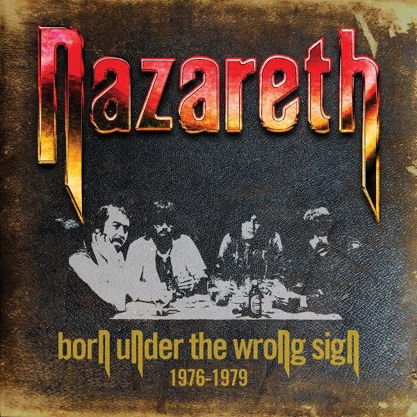 Cover: Nazareth-Logo, Bandfoto, "born under the wrong sign" 1976-1979.