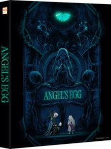 Dunkles Cover mit Figuren und "Angel's Egg"-Titel.