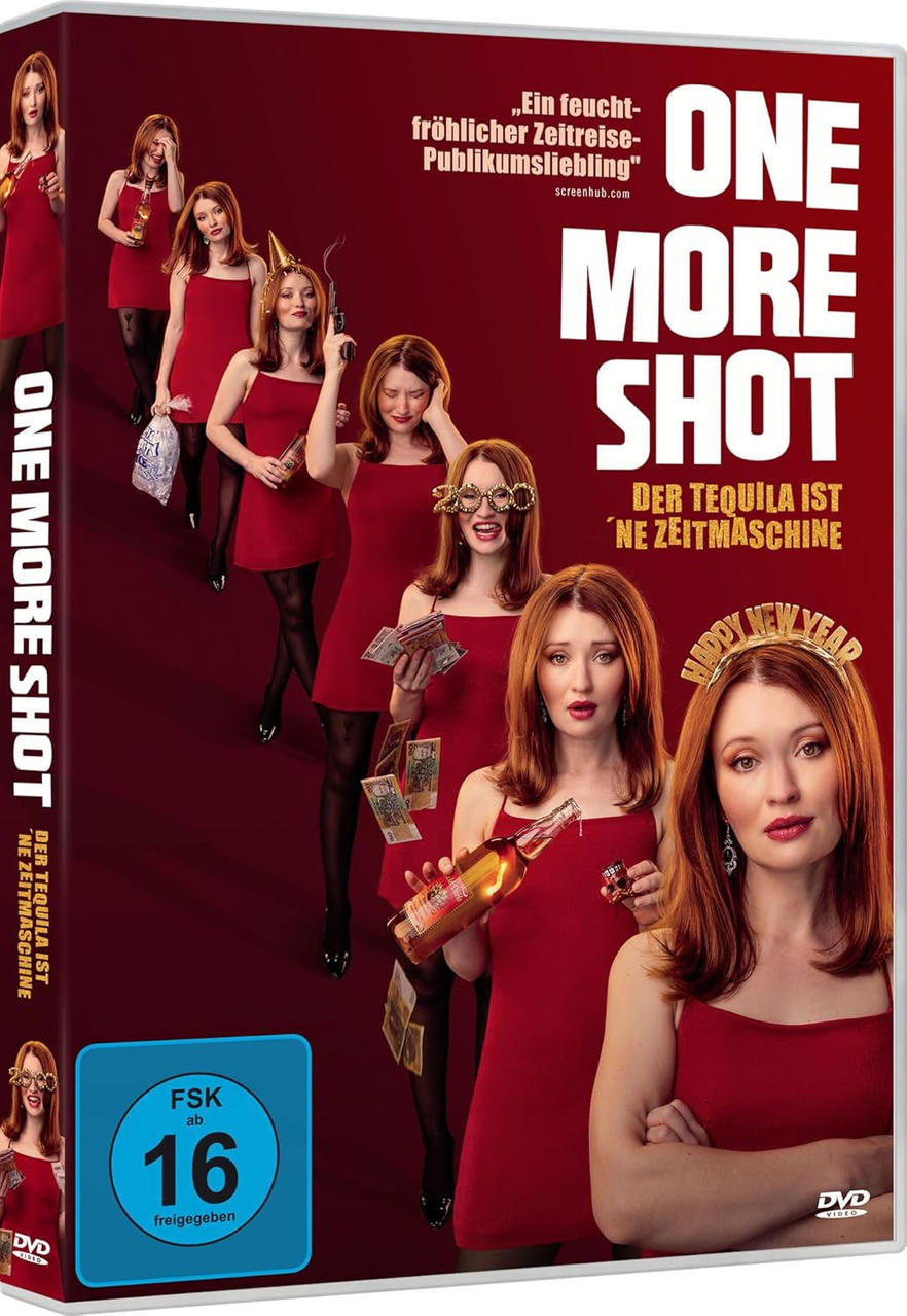DVD Cover: Mehrere Frauen in roten Kleidern mit Flasche, Geld und Schusswaffe.