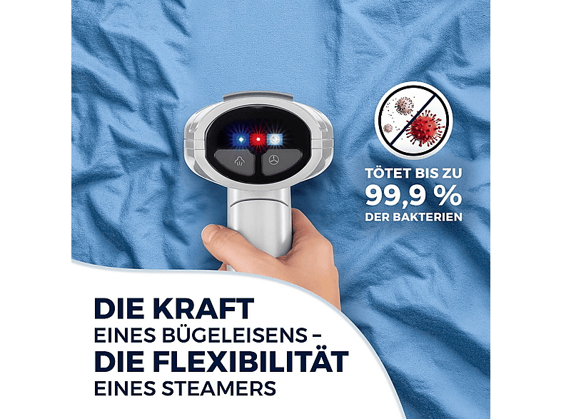 Cleanmaxx 19907 Dampfglätter mit Ansaugfunktion, Klappbar (1500 Watt, 200 ml Wassertank, Weiß) — Foto 5 von 5