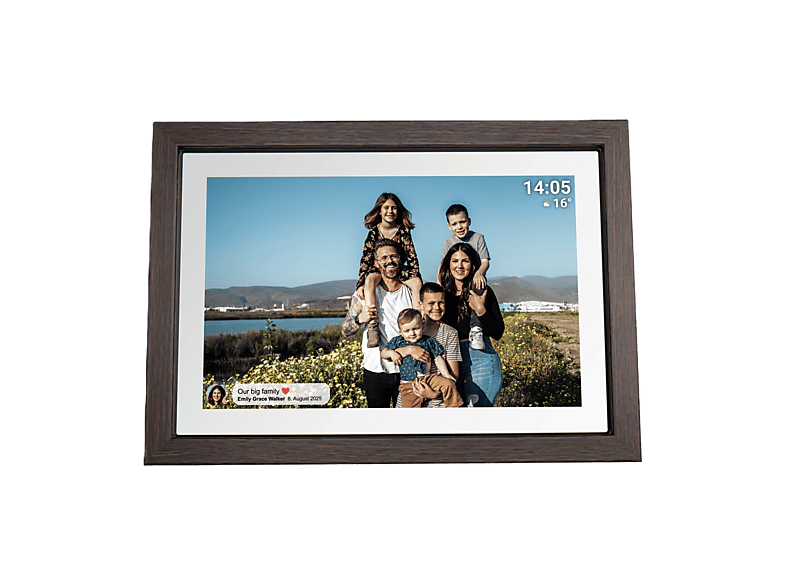 Denver PFF-1040DW digitaler Fotorahmen, 10.1 Zoll, 16 GB, Wi-Fi, Dunkelholz