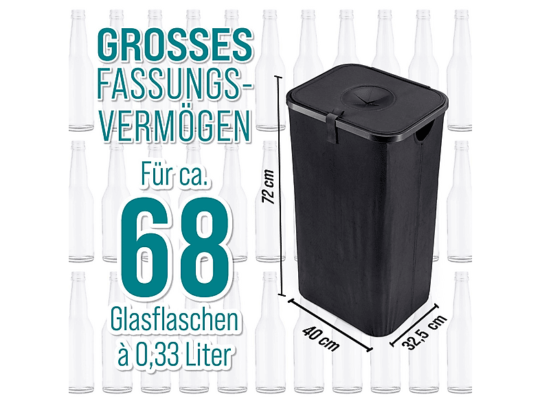 EASYmaxx 30034 Pfandflaschensammler, für ca. 100l, inkl. 2 Tragetaschen; Pfandflaschensammelbehälter — Foto 3 von 5