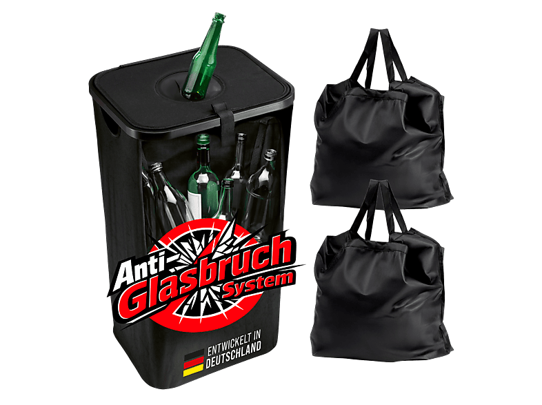 EASYmaxx 30034 Pfandflaschensammler, für ca. 100l, inkl. 2 Tragetaschen; Pfandflaschensammelbehälter