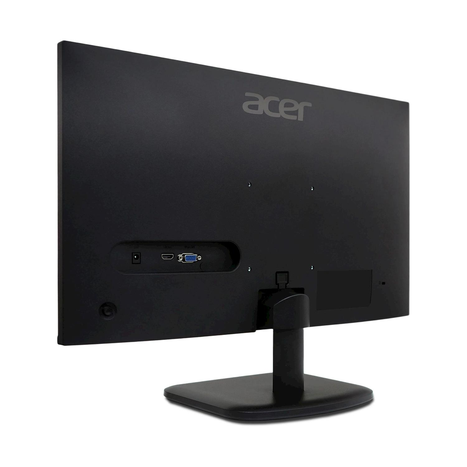 Retro di un monitor Acer nero con porte e supporto.