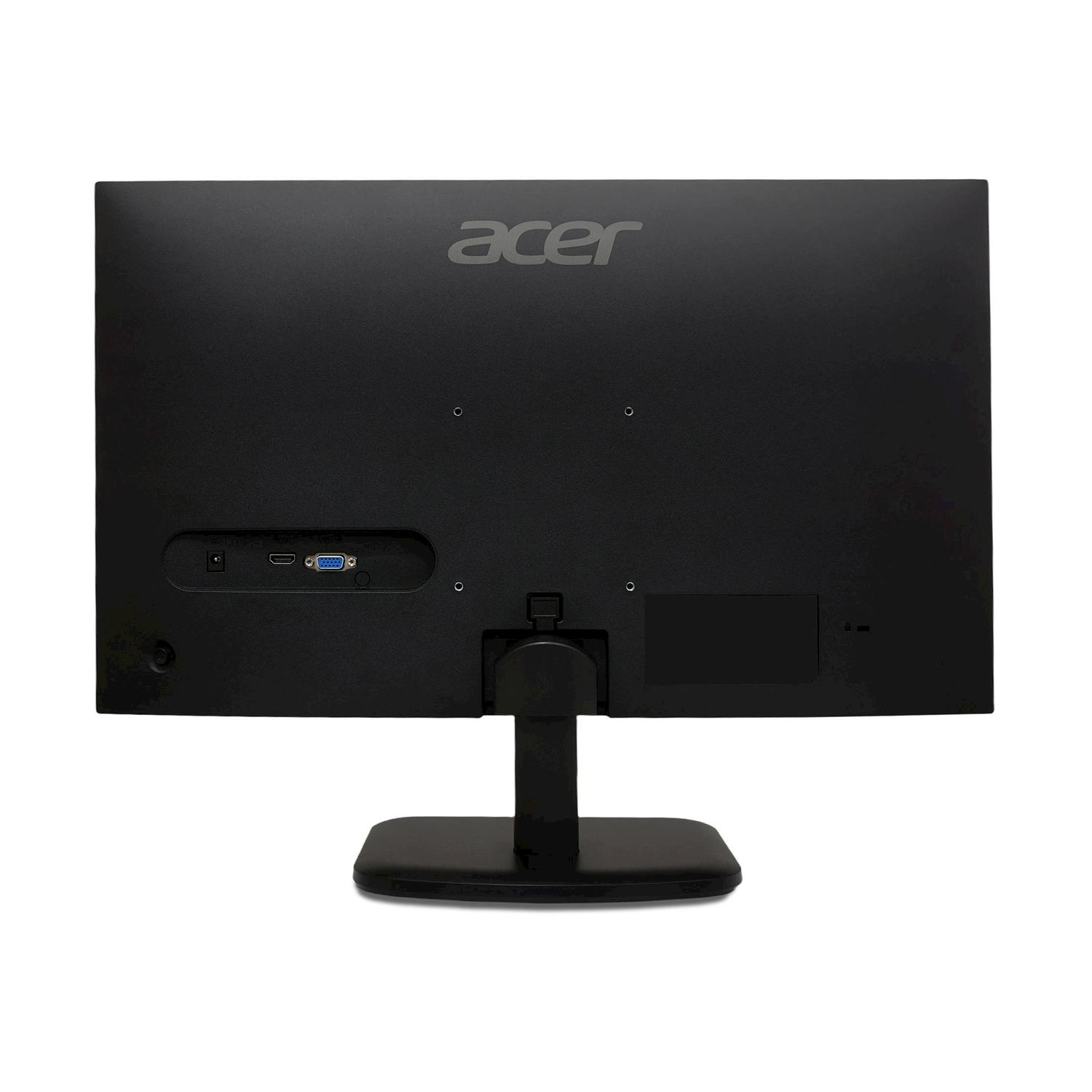 Vista posteriore di un monitor Acer nero con porte e supporto.