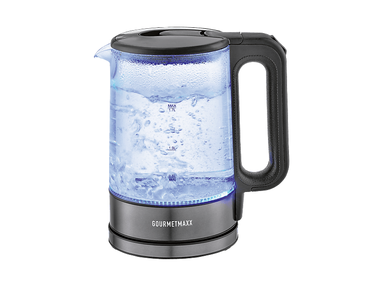 Gourmetmaxx 30103 Glas Wasserkocher (Dark Inox, 1.7 l, 2200 Watt)