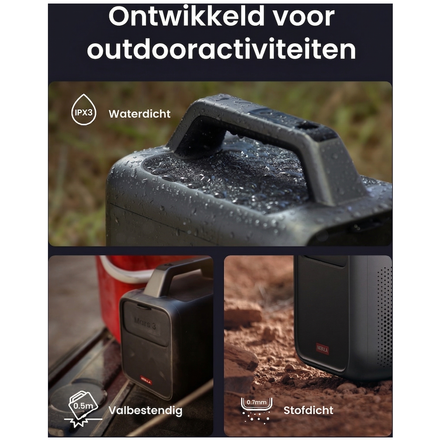 Rugged, water and dustproof device for outdoor activities.