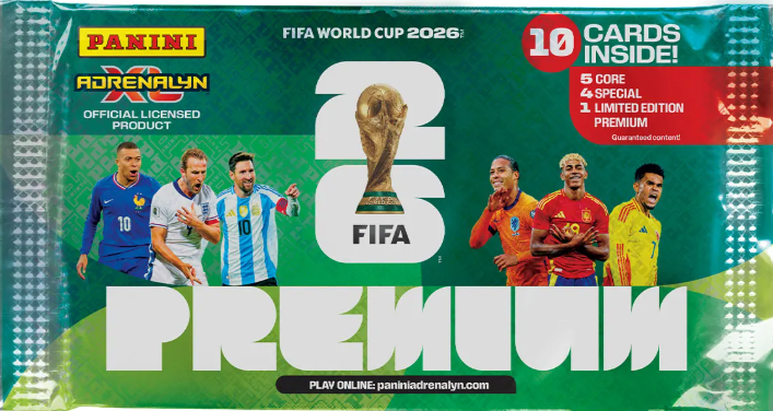 FIFA World Cup 2026 Panini Adrenalyn Kartenpackung mit Spielern