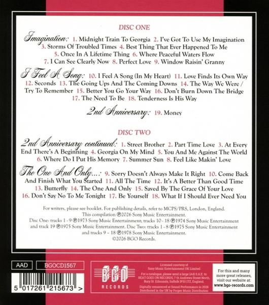 CD-Hülle mit Tracklisten für Disc One und Disc Two, Copyright- und Lizenzinformationen.