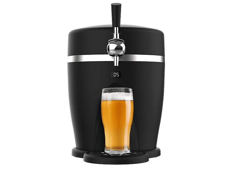 Dispensador de cerveza - Cecotec BeerFlow 5000, 60 W, Barriles universales presurizados, 5 L, Indicador LED, Refrigeración 4-6 ºC, Negro