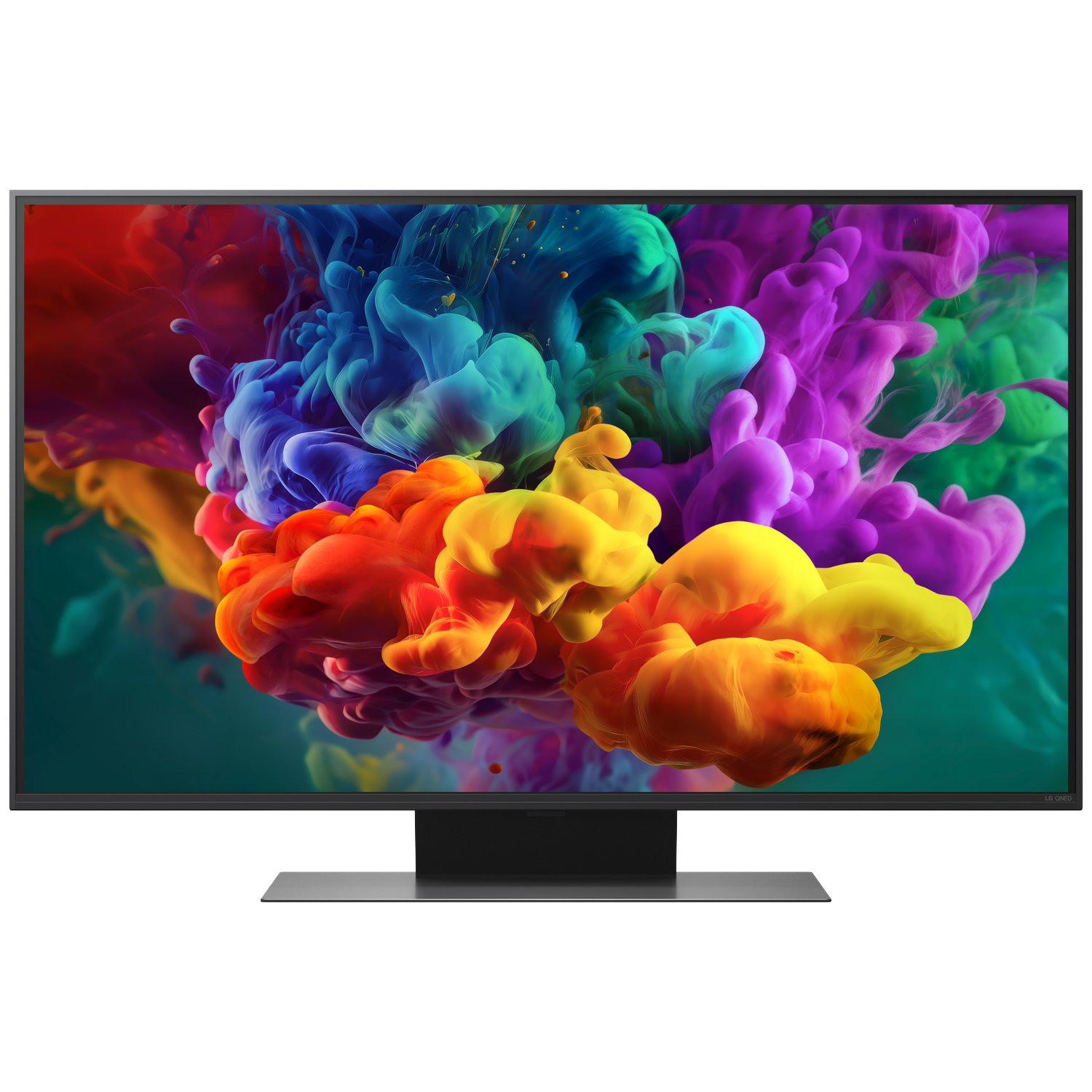 Een moderne monitor toont kleurrijke rookwolken in rood, oranje, blauw, groen en paars.
