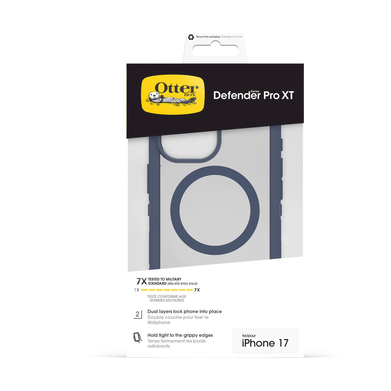 Custodia OtterBox Defender Pro XT per iPhone 17, blu, testata standard militare.