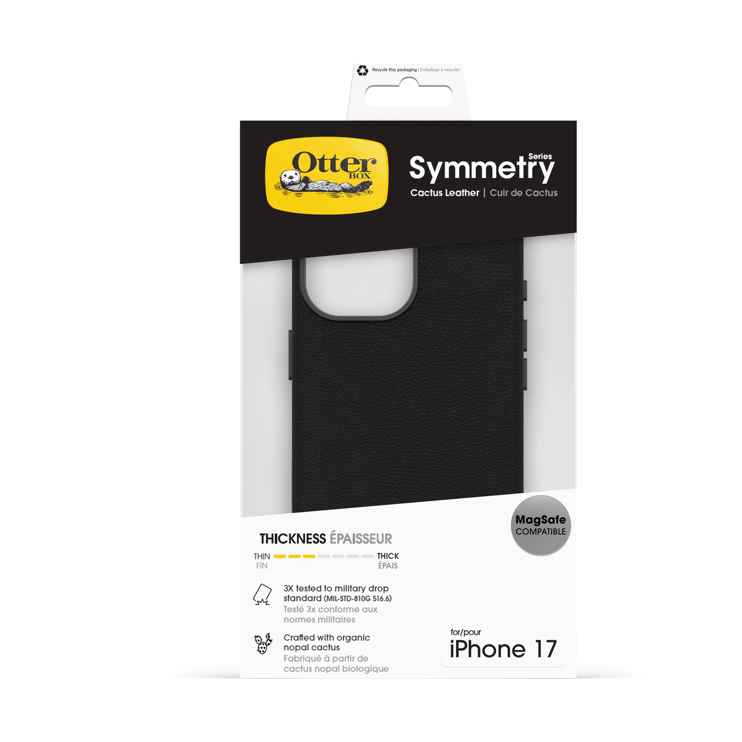 Custodia Otterbox Symmetry per iPhone 17 in pelle di cactus.