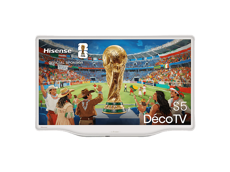 TV QLED 32″ – Hisense 32S5Q, Diseño artístico, Modo Arte, Dolby Atmos & DTS X, Blanco