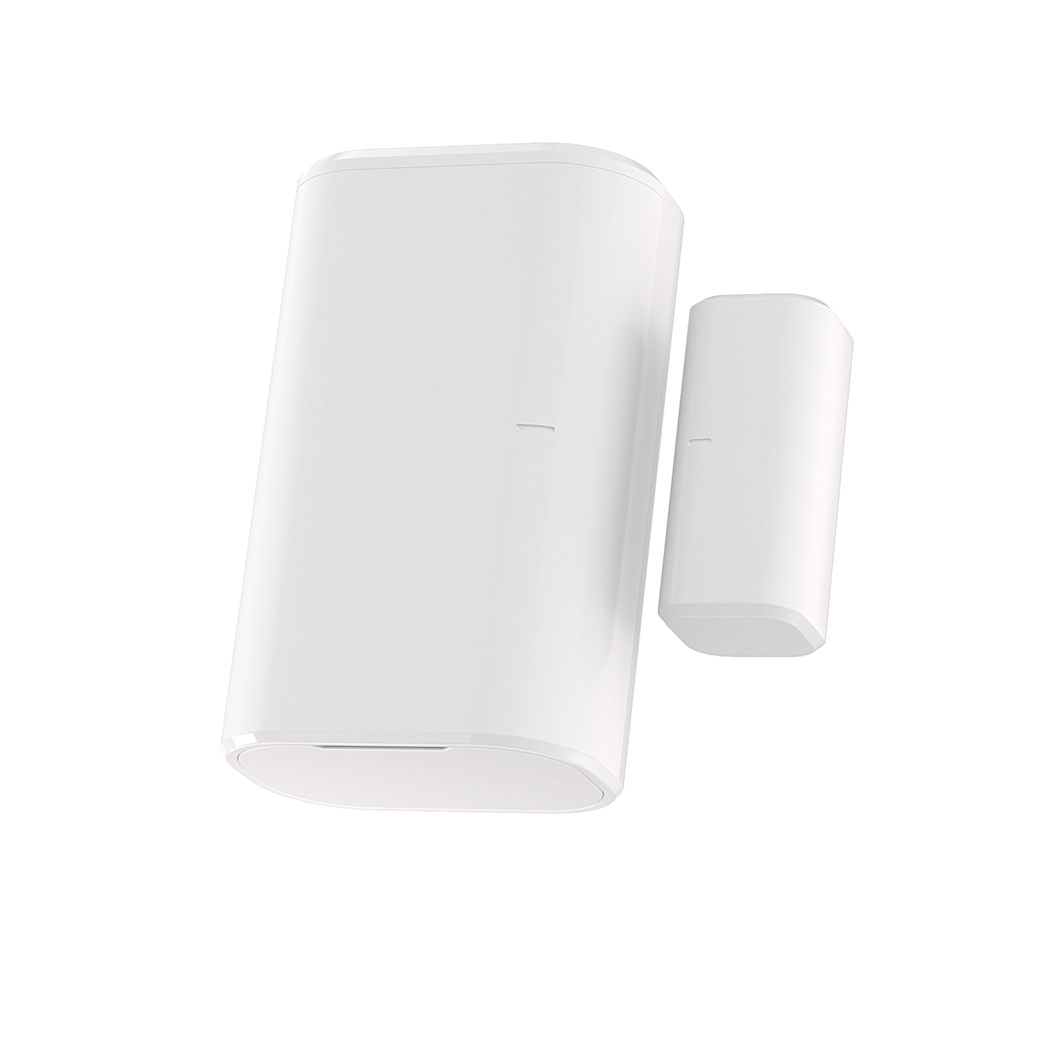 Dos objetos blancos rectangulares redondeados uno al lado del otro.