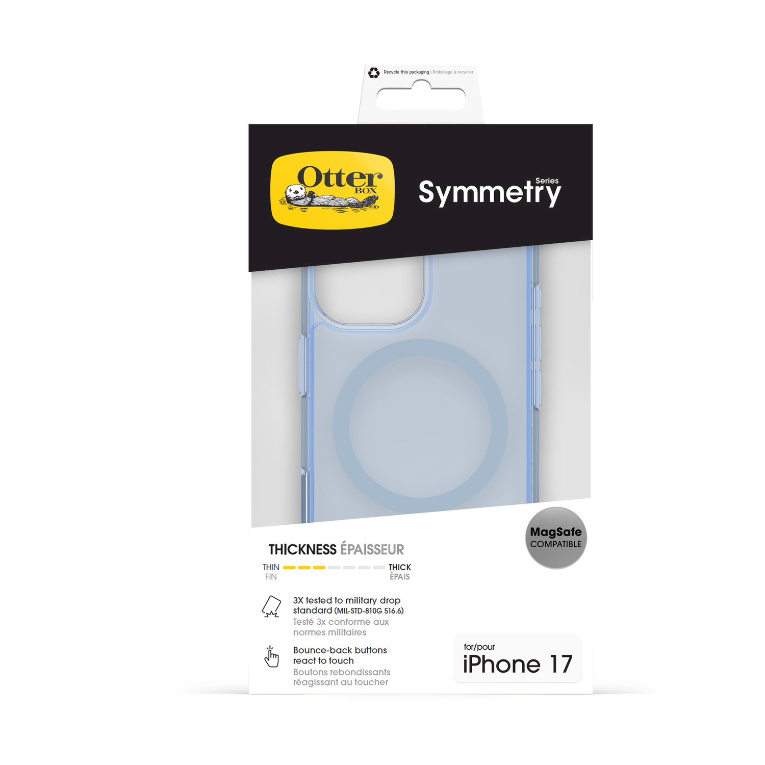 Custodia OtterBox Symmetry per iPhone 17, compatibile MagSafe, testata militare.
