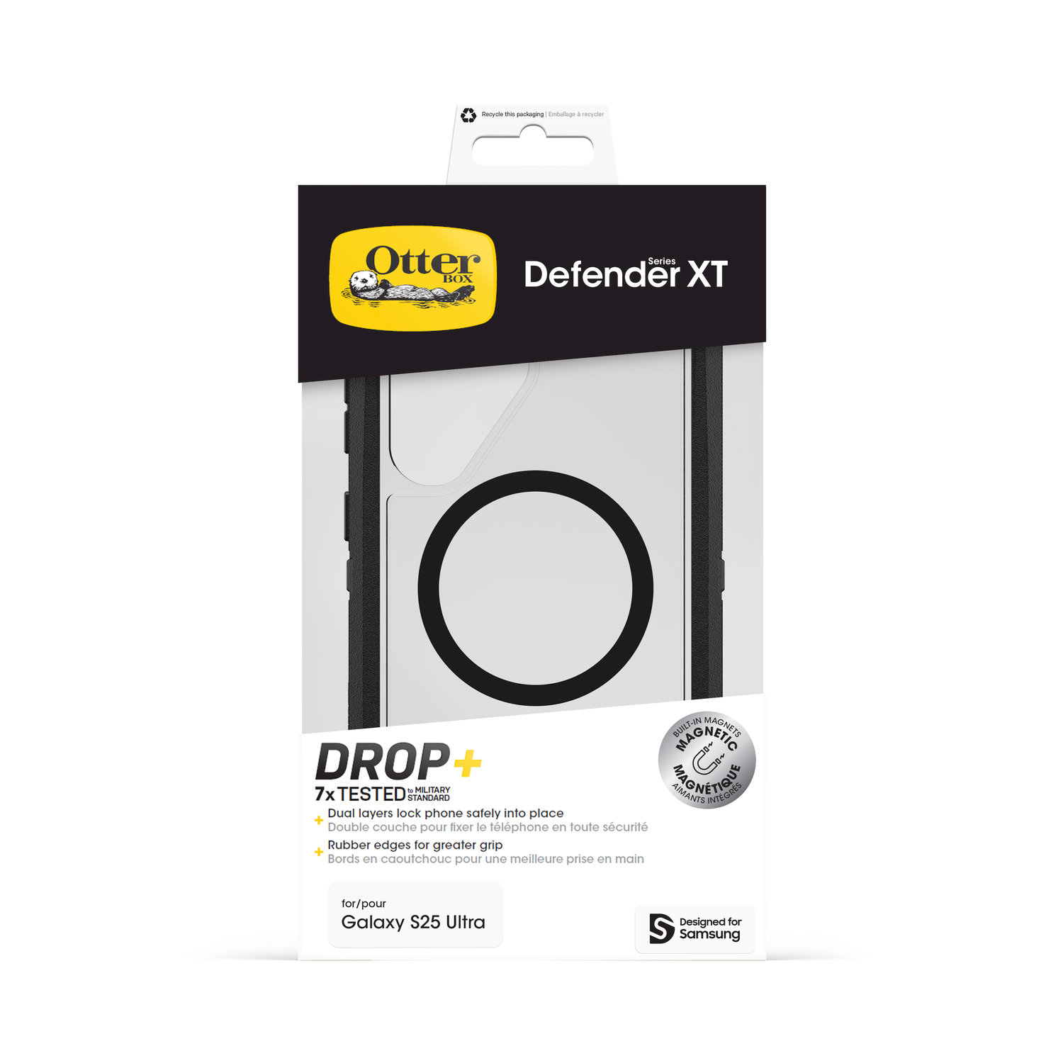 Custodia OtterBox Defender XT per Samsung Galaxy S25 Ultra con magneti.