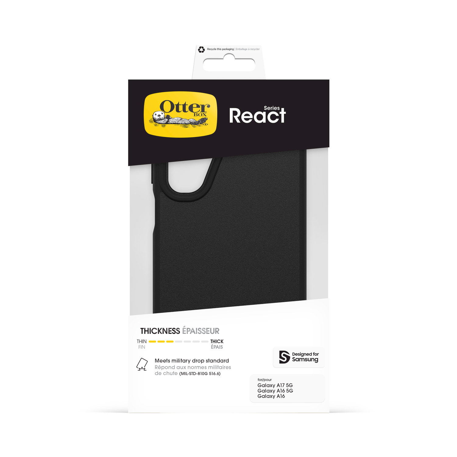Custodia OtterBox React per Samsung Galaxy A17/A16 5G, testata caduta militare.