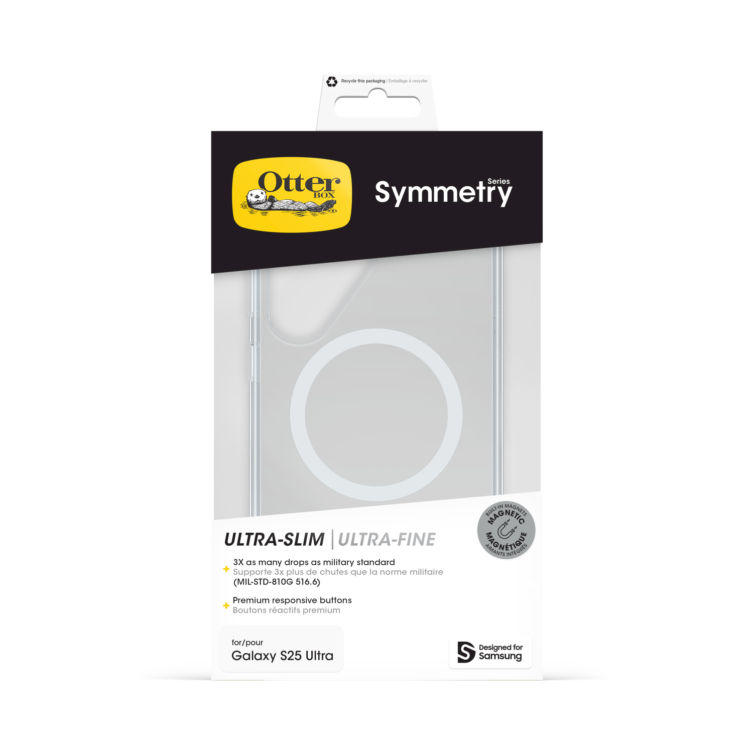Custodia OtterBox Symmetry per Galaxy S25 Ultra, ultrasottile, magnetica, grado militare.