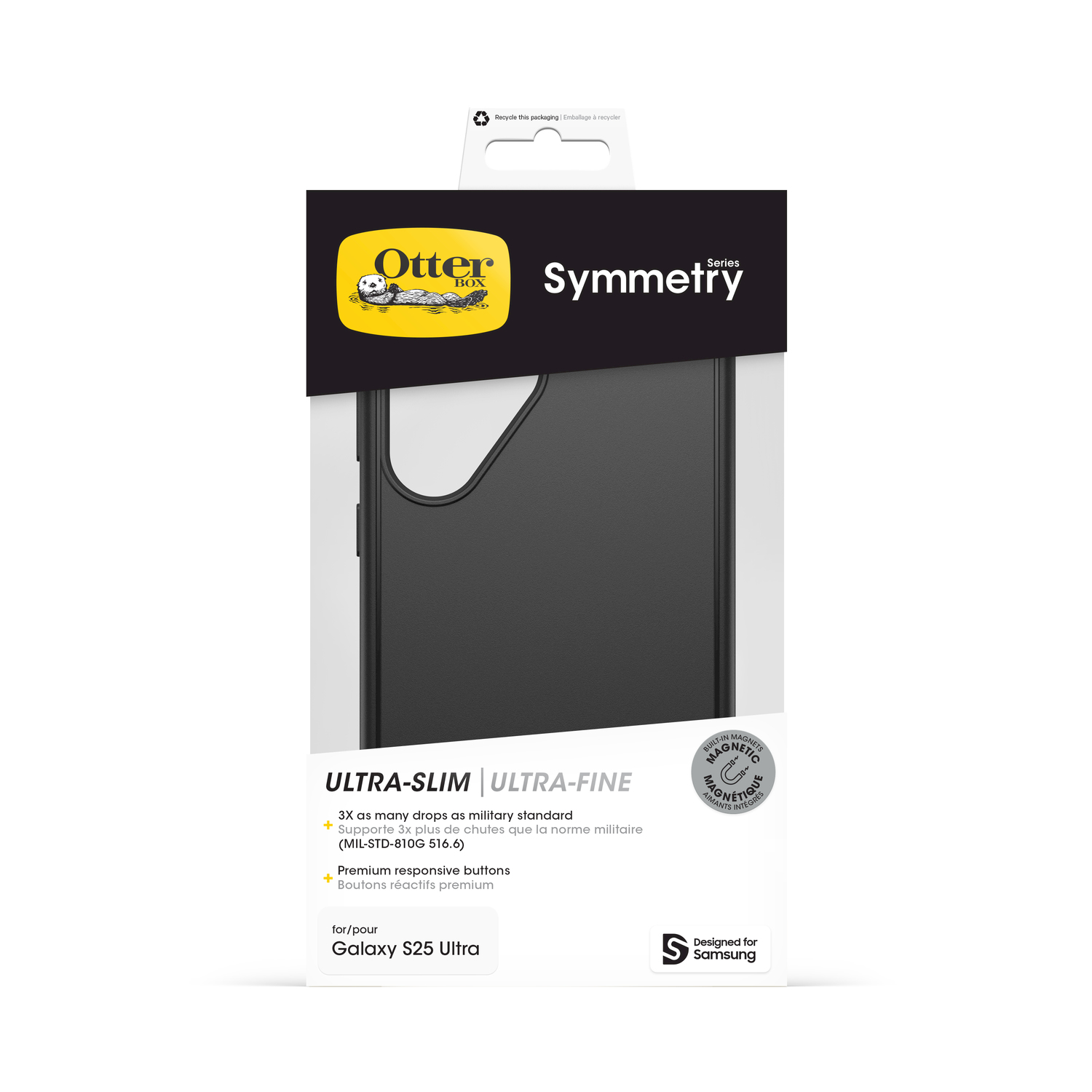 Custodia OtterBox Symmetry per Galaxy S25 Ultra con magneti.