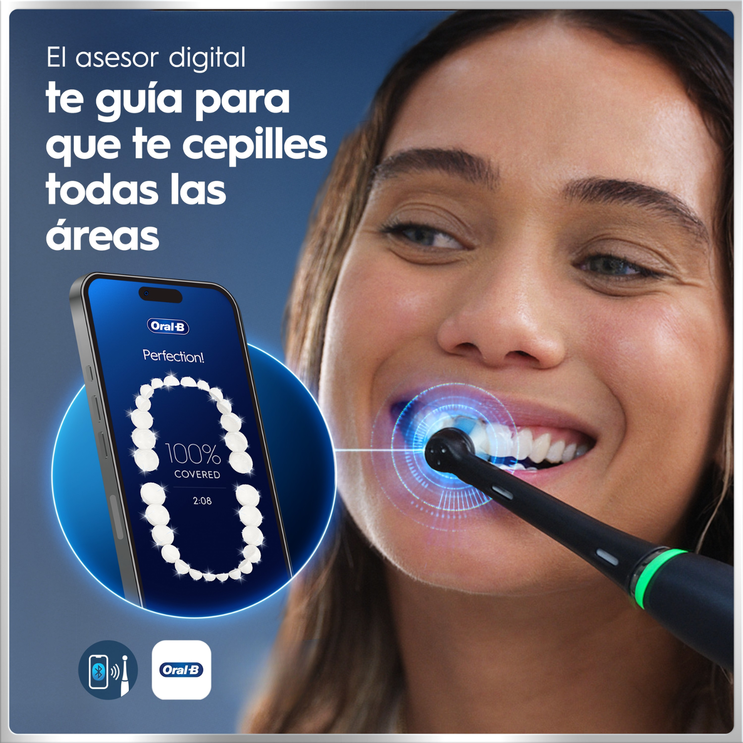 El asesor digital te guía para que te cepilles todas las áreas. Con sigue la app en Google Play y Apple Store.