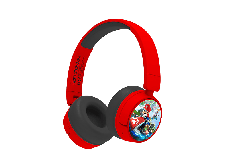 Auriculares infantiles - FR-TEC Mario Kart Junior Wireless Headphones, 24 h, Diadema, Bluetooth, Plegables, Rojo