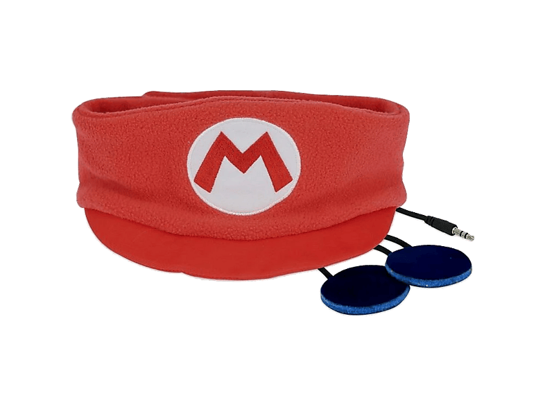Auriculares infantiles - FR-TEC Super Mario Kids Audio Band Headphones, Banda ajustable y lavable, Forro polar, Rojo