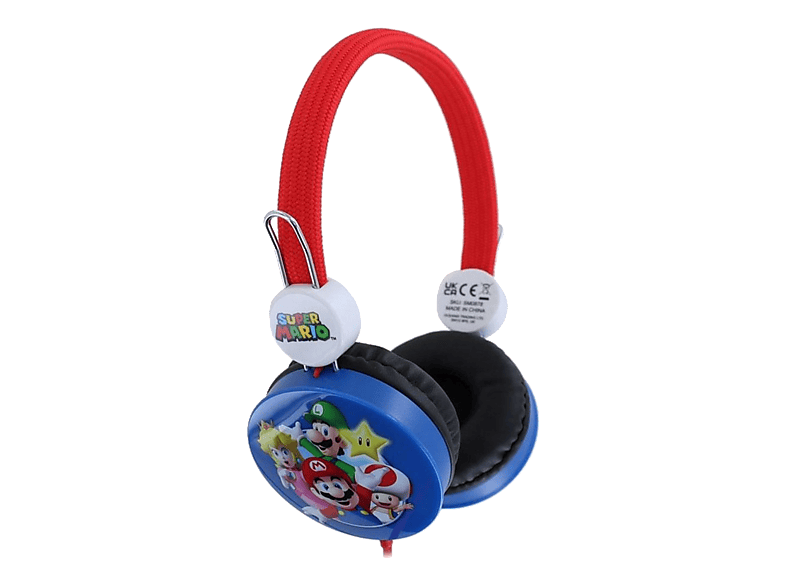 Auriculares infantiles - FR-TEC Super Mario Kids Headphones, Diadema, Cable Jack 3.5mm, Azul