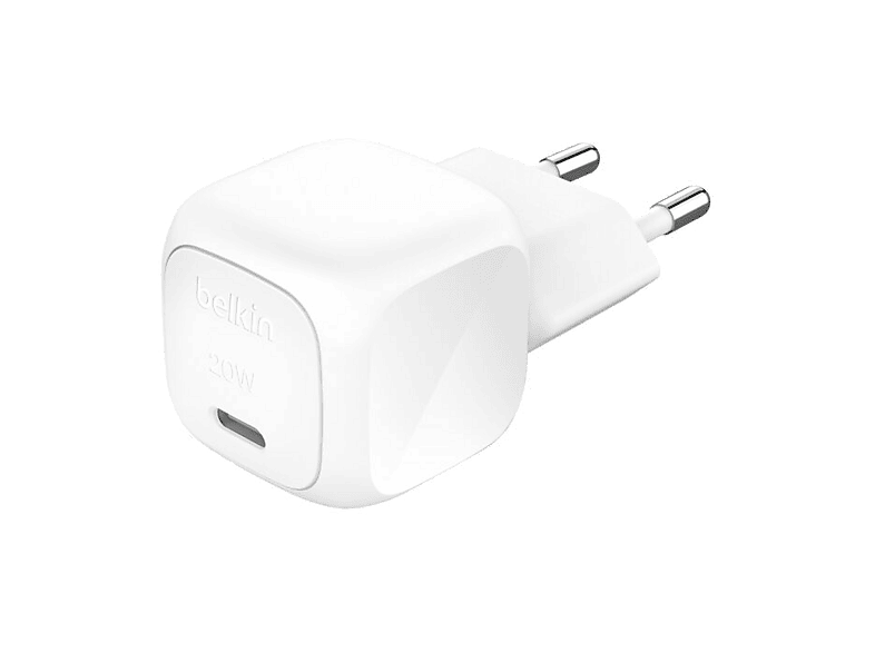Belkin USB-C compacto 20 W, Universal, Carga rápida USB-C, Blanco