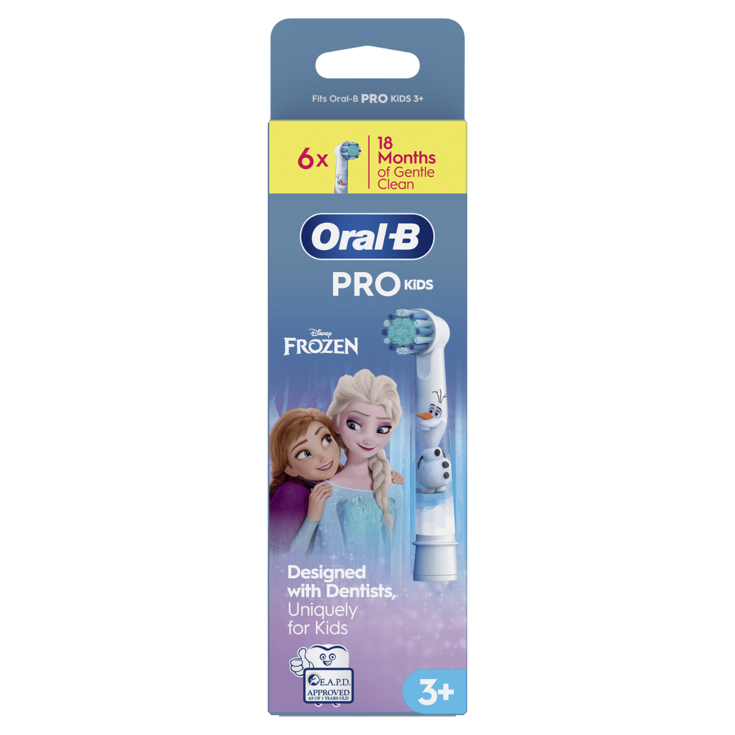 Cabezales Oral-B Pro Kids Frozen con Elsa, Anna y Olaf. 6 uds.