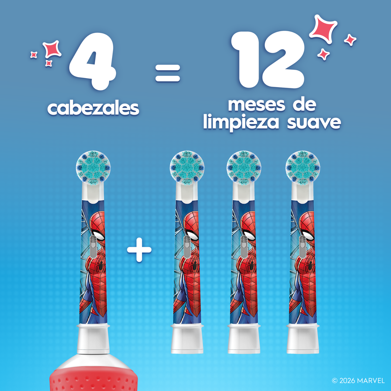 4 cabezales = 12 meses de limpieza suave