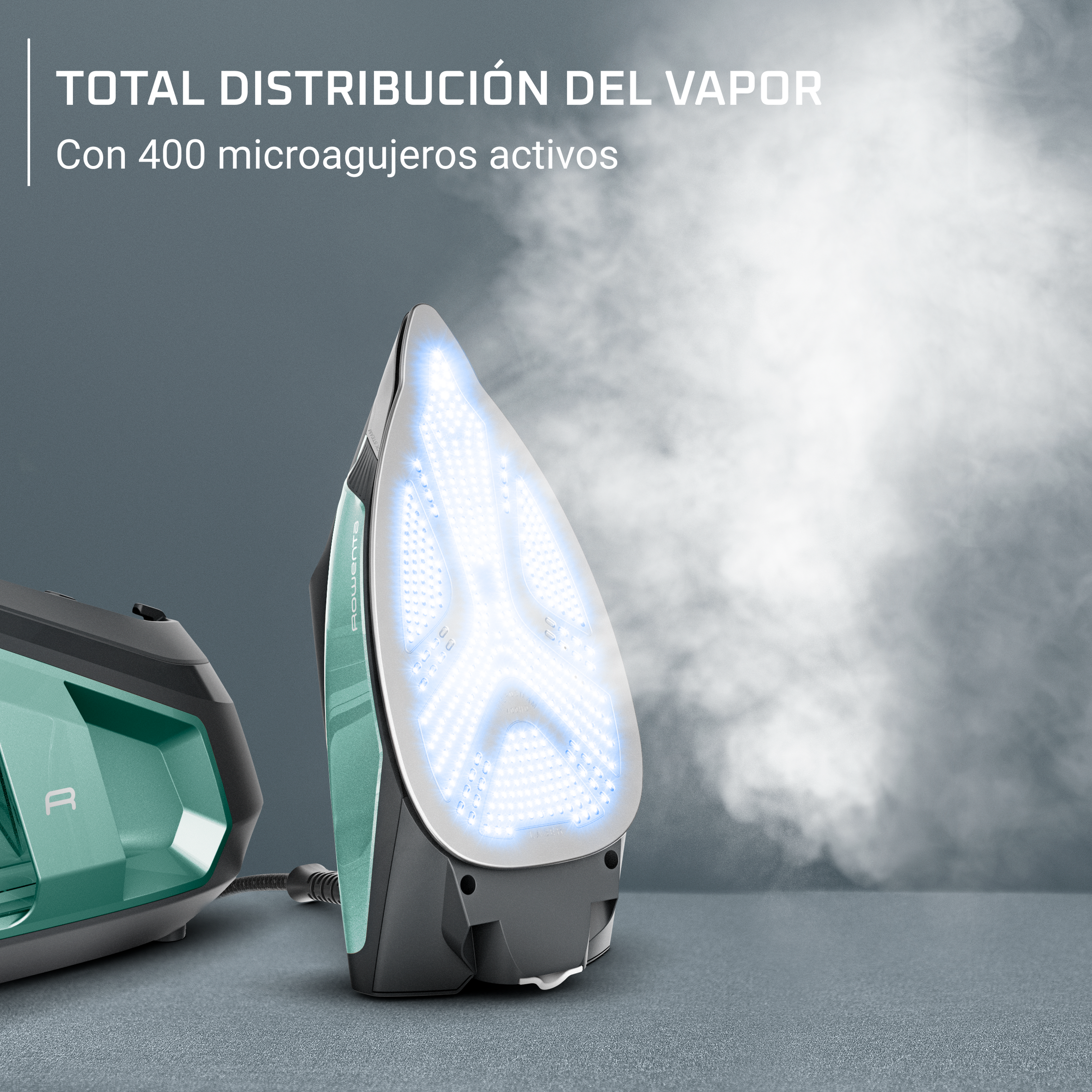 Total distribución del vapor con 400 microagujeros activos.
