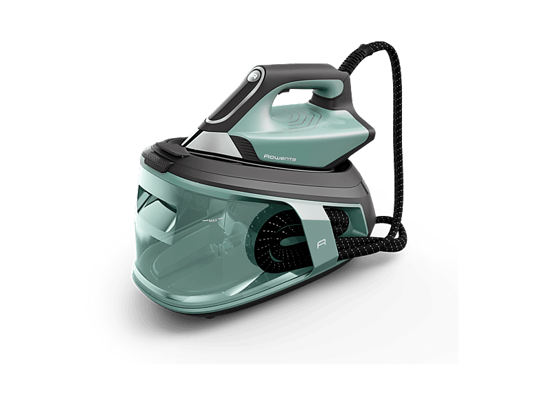 Centro de planchado - Rowenta VR9034, 2800 w, 550 g/min, 7.5 bar, 1.8 L, Microsteam 400HD Laser, verde
