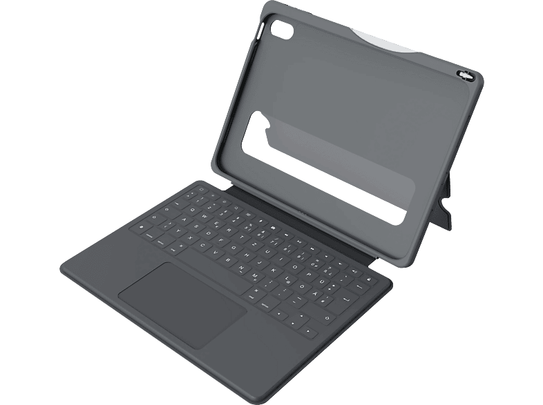 DEQSTER Smart Rugged Touch PLUS Keyboard (DE Layout), für iPad 10.9" (10.Gen.), Schutzhülle mit Tastatur, Space Gray