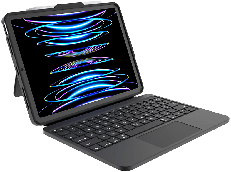 DEQSTER Prime Keyboard (DE Layout), für iPad Pro 13" (M4 / M5), Schutzhülle mit Tastatur, Schwarz