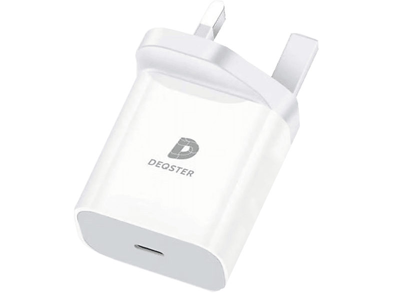 DEQSTER 20W USB‑C Power Adapter (UK-Stecker) Netzteil Universal, Weiß