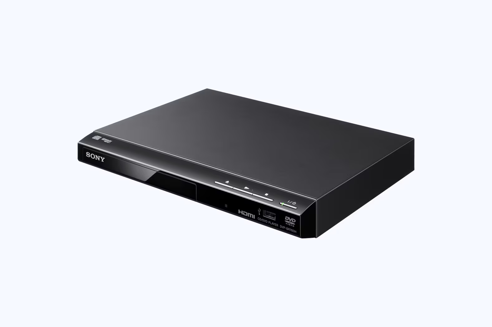 Reproductor de DVD Sony negro con puerto HDMI y botones de control.
