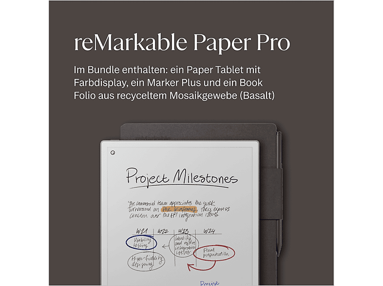 REMARKABLE RM83C-1001NW PaperPro + MarkerPlus + Book Folio Pro