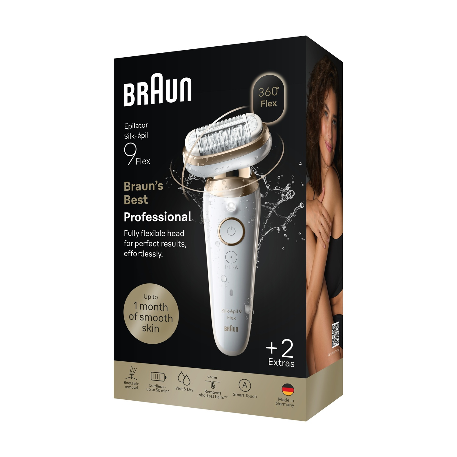 Epilatore Braun Silk-épil 9 Flex con testina 360° Flex per pelle liscia.
