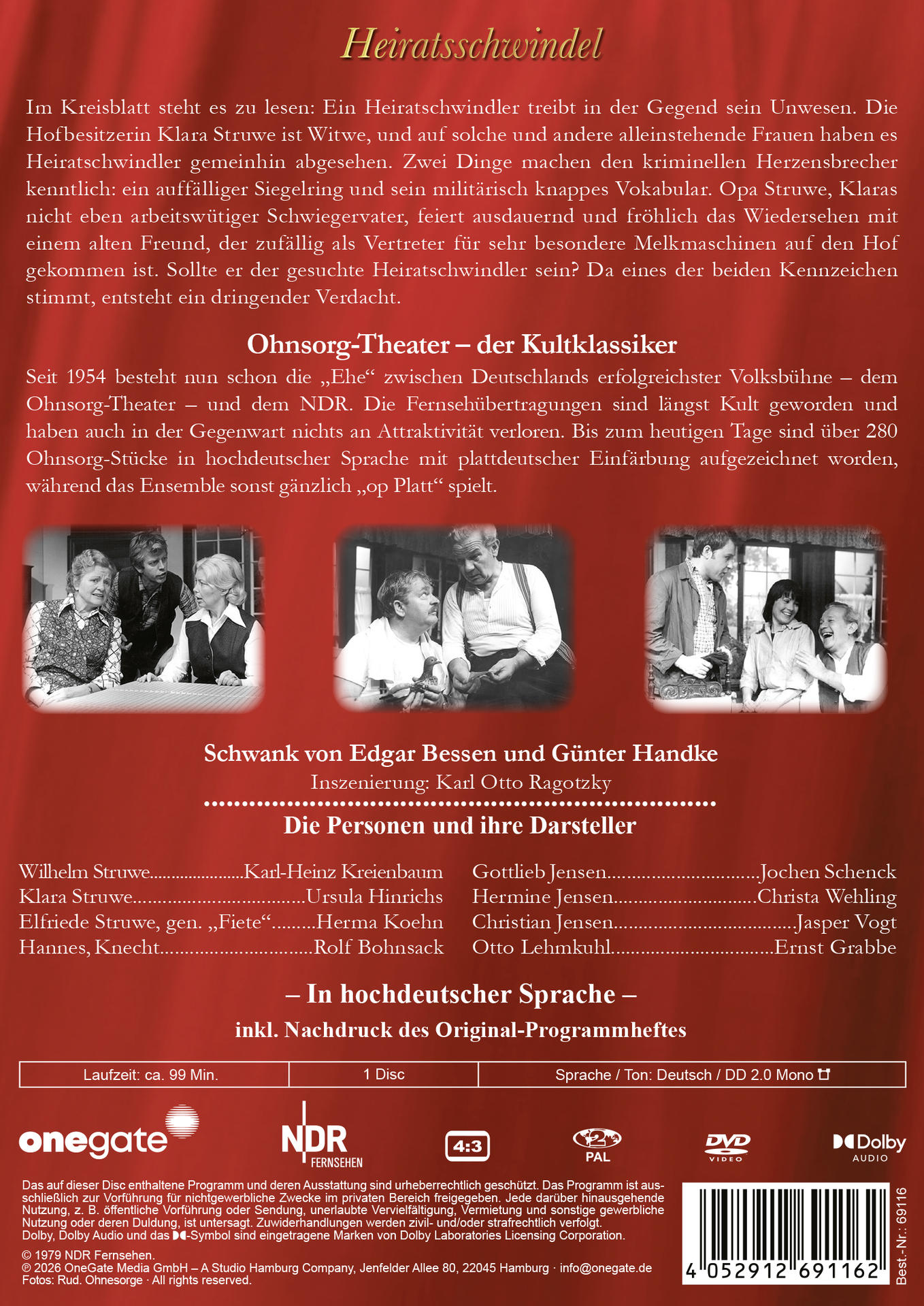 DVD-Cover mit Text über Theaterstück, Besetzung und Logos.