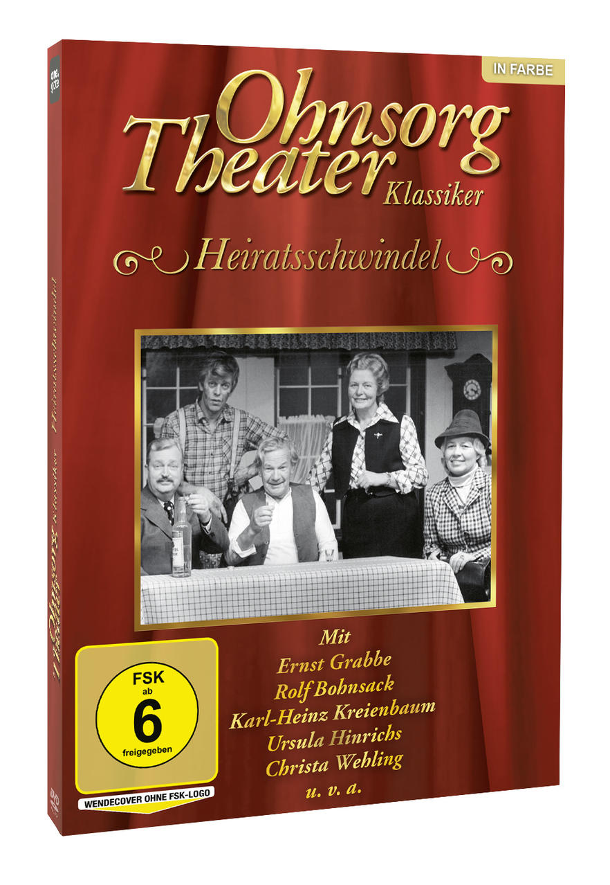 DVD-Cover von "Ohnsorg Theater Klassiker: Heiratsschwindel" mit Schauspielern.