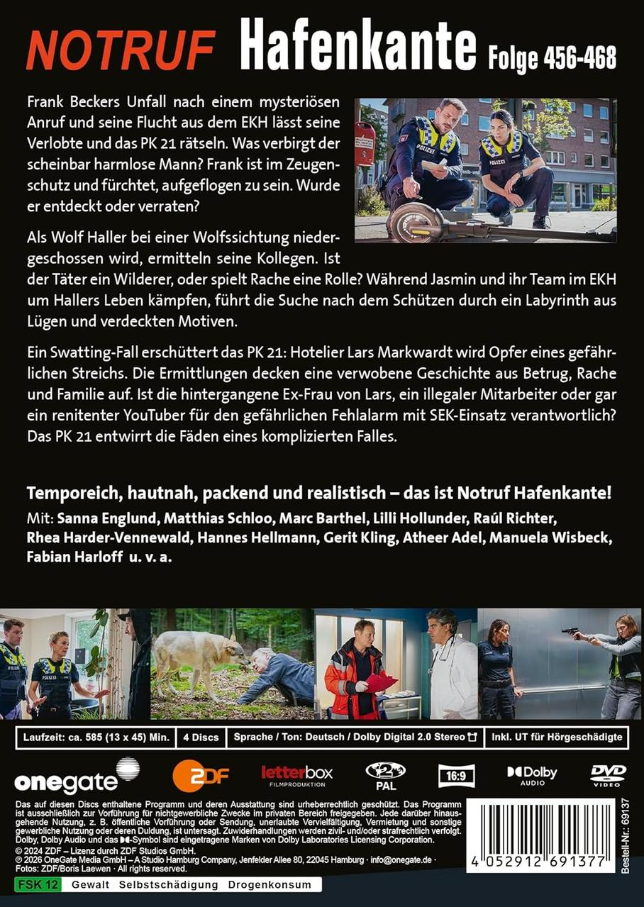 DVD-Cover mit Titel, Beschreibung und Darstellern. Unten Szenenbilder.