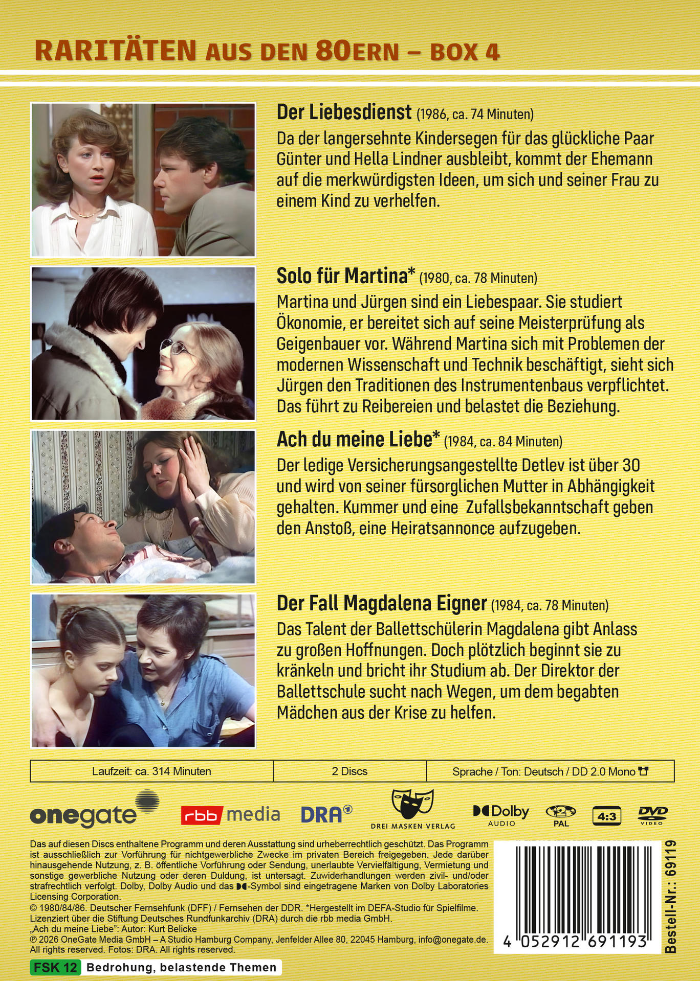 DVD-Cover mit Filmtiteln und Szenenbildern aus den 80ern.