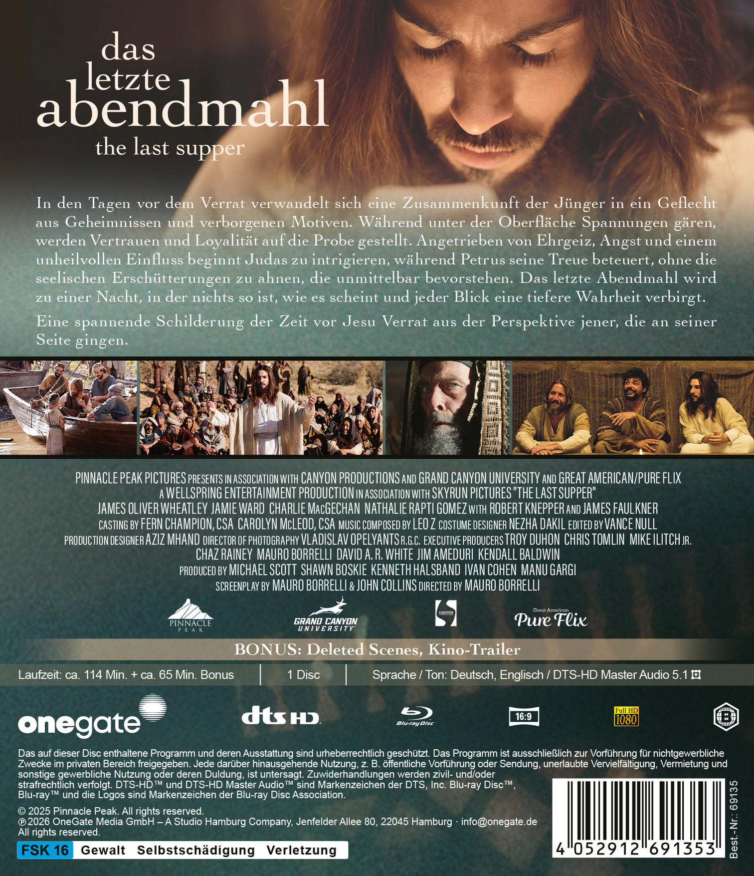 Filmplakat mit Titel "das letzte abendmahl" und detaillierter Beschreibung.